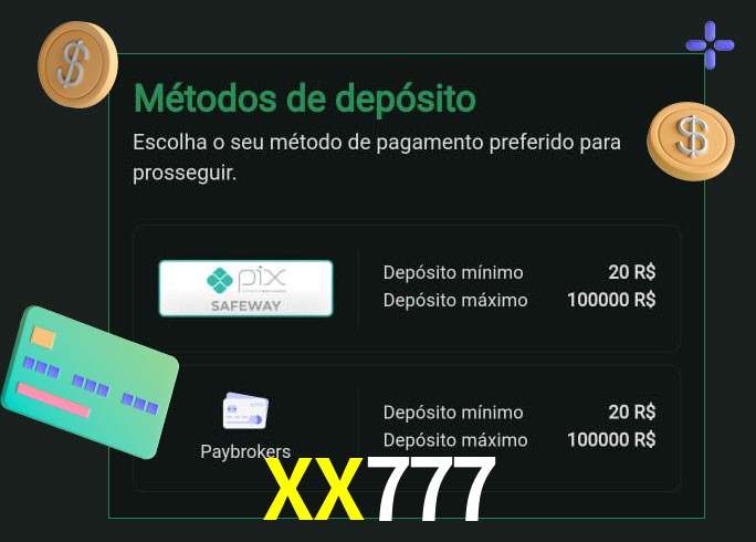 O cassino XX777 oferece uma grande variedade de métodos de pagamento